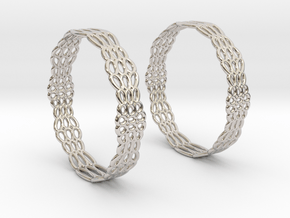 Wired Beauty 2 Hoop Earrings 50mm in Platinum