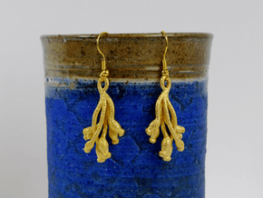 Ascilla Sponge earrings in Polished Gold Steel