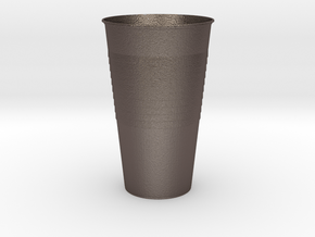 Mini Plastic Cup in Polished Bronzed Silver Steel