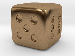 Dice in Natural Brass