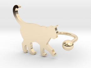 [Ring]Kitty play with a Ball (size 8) in 14K Yellow Gold