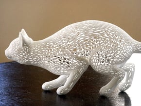 Hunting Cat in White Natural Versatile Plastic