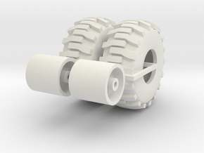 1:64 scale Back hoe Tire And Wheel Assy in White Natural Versatile Plastic