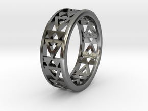 Simple Fractal Ring in Polished Silver