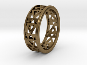 Simple Fractal Ring in Natural Bronze