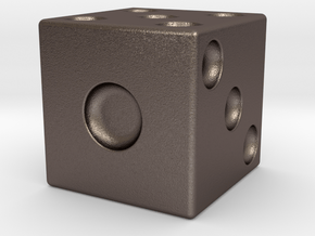 Giant Dice in Polished Bronzed Silver Steel