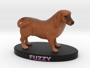 Custom Dog Figurine - Fuzzy in Full Color Sandstone