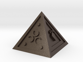 Legend of Zelda Pyramid Display Piece in Polished Bronzed Silver Steel