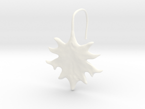Oak Leaf Earring (~16 gauge wire thickness) in White Processed Versatile Plastic