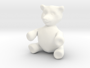 BIG (3") Teddy Bear! in White Processed Versatile Plastic