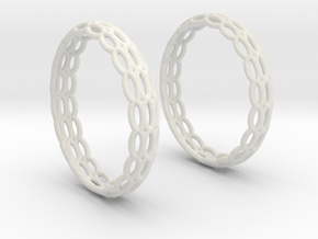 Wired Beauty 4 Hoop Earrings 30mm in White Natural Versatile Plastic