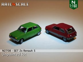 SET 2x Renault 5 (N 1:160) in Tan Fine Detail Plastic