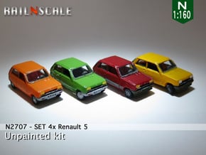 SET 4x Renault 5 (N 1:160) in Tan Fine Detail Plastic