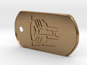 Autobot Dog Tag (Rimmed) in Natural Brass