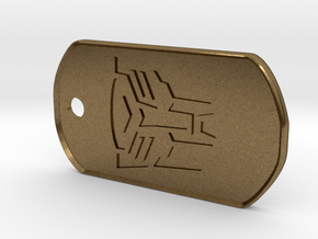 Autobot Dog Tag (Rimmed) in Natural Bronze