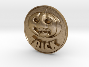Trick Or Treat Coin in Polished Gold Steel