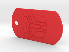 Autobot Dog Tag in Red Processed Versatile Plastic