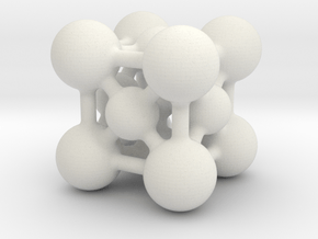 Perovskite (ABO3) Crystal Structure (5cm) in White Natural Versatile Plastic