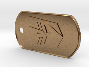 Decepticon Dog Tag (Rimmed) in Natural Brass