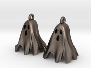 Ghost Earrings in Polished Bronzed Silver Steel