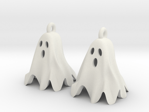 Ghost Earrings in White Natural Versatile Plastic