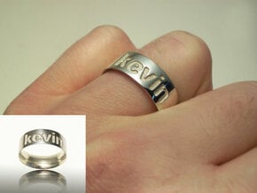 Personalized silver ring in Polished Silver