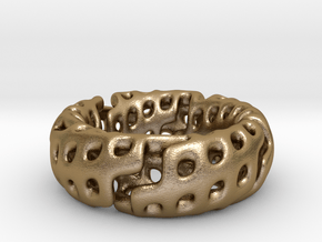 Zig-Zag Torus Knot (17.7mm diameter, ~US size 7.5) in Polished Gold Steel