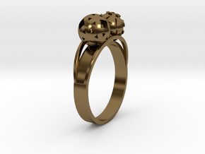 Diam=17. Bague Toi Et Moi. Ring Duo Sphere. in Polished Bronze