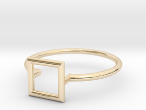 Open Square Ring Sz. 5 in 14K Yellow Gold