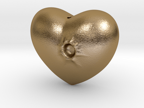 Heart Simple in Polished Gold Steel