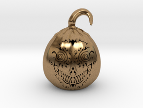 Pumpkin Skull 1 in Natural Brass