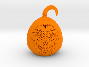 Pumpkin Skull 1 in Orange Processed Versatile Plastic