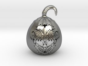 Pumpkin Skull 1 in Natural Silver