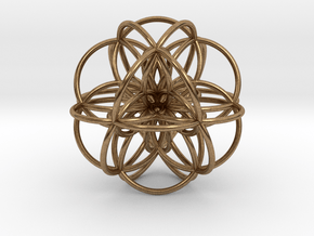 Seed of Life: Cuboctahedral Flower in Natural Brass