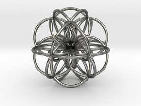 Seed of Life: Cuboctahedral Flower in Polished Silver