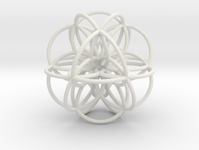 Seed of Life: Cuboctahedral Flower in White Natural Versatile Plastic