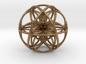 Cuboctahedral Flower of Life Sacred Geometry in Natural Brass