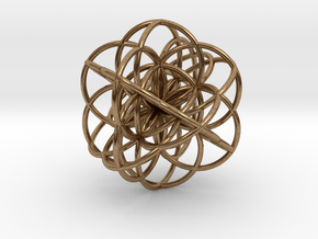 Cuboctahedral Flower of Live Circles - Sacred Geom in Natural Brass