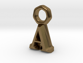 Pendant A Letter in Natural Bronze