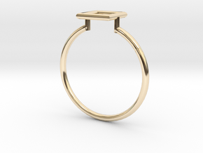 Open Square Ring Sz. 8 in 14K Yellow Gold