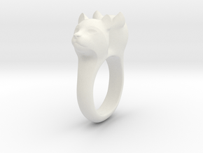 Bobcat Ring in White Natural Versatile Plastic