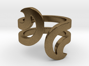 Opposite Waves Ring in Natural Bronze