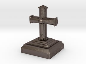 The Cross in Polished Bronzed Silver Steel