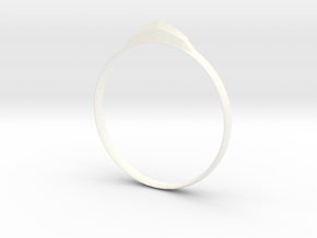 Edge Ring US Size 7 UK Size O in White Processed Versatile Plastic