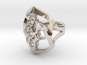 Circled Emblem Ring - EU Size 58 in Platinum