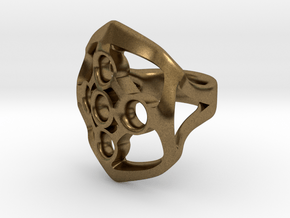 Circled Emblem Ring - EU Size 58 in Natural Bronze