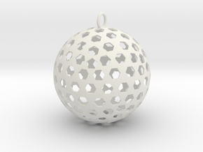 Christmas Bauble 8 in White Natural Versatile Plastic