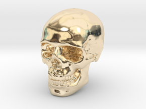 8mm 0.3in Human Skull for earring in 14K Yellow Gold
