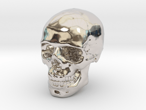 8mm 0.3in Human Skull for earring in Platinum