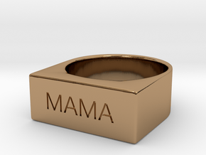 Mama Engraved Size 7 in Polished Brass